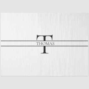 Papier Mousseline Élégant Monogramme Personnalisé Nom Personnalisé