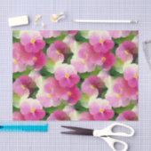 Papier Mousseline Élégant Motif à fleurs rose et blanc Impatiens (Artisanat)