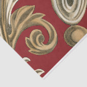 Papier Mousseline Elégant Motif Botanique avec Foliage Tan (Détail)