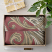 Papier Mousseline Elégant Motif Botanique avec Foliage Tan (Cadeau)