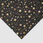 Papier Mousseline Élégant motif carrelé étoile or (Détail)