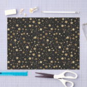 Papier Mousseline Élégant motif carrelé étoile or (Artisanat)