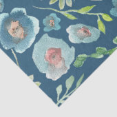 Papier Mousseline Elégant Motif d'aquarelle bleu vert (Détail)