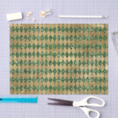 Papier Mousseline Élégant Motif de diamant d'or vert (Artisanat)