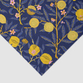 Papier Mousseline Élégant motif de vignes au citron bleu frais (Détail)