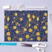 Papier Mousseline Élégant motif de vignes au citron bleu frais (Artisanat)