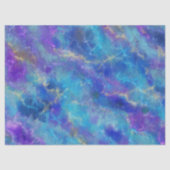 Papier Mousseline Elégant Motif en marbre bleu, violet et or (Recto)