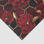 Papier Mousseline Élégant Motif en marbre rouge, noir et or (Détail)