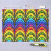 Papier Mousseline Élégant Motif en verre à fond arc-en-ciel (Artisanat)