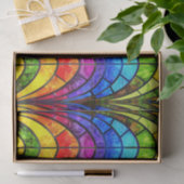 Papier Mousseline Élégant Motif en verre à fond arc-en-ciel (Cadeau)