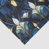 Papier Mousseline Elégant Motif en verre de verre de Lotus Faux or (Détail)