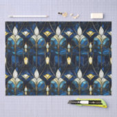 Papier Mousseline Elégant Motif en verre de verre de Lotus Faux or (Artisanat)