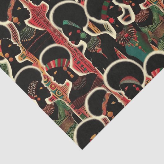 Papier Mousseline Élégant Motif ethnique africain (Détail)