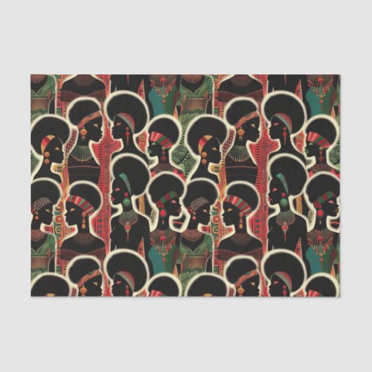 Papier Mousseline Élégant Motif ethnique africain (Recto)