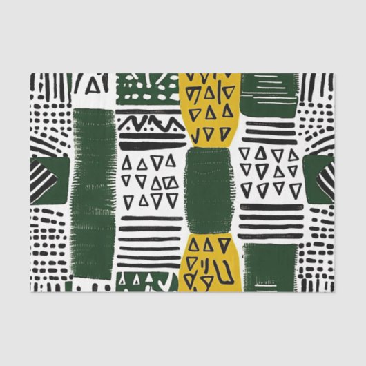 Papier Mousseline Élégant Motif ethnique africain avec des détails r (Recto)