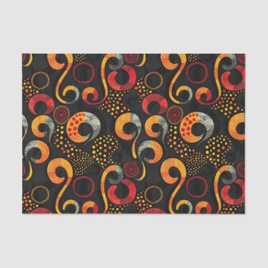 Papier Mousseline Élégant Motif ethnique africain avec des détails r (Recto)