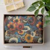 Papier Mousseline Élégant Motif ethnique africain dans des tons rich (Cadeau)