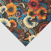 Papier Mousseline Élégant Motif ethnique africain dans des tons rich (Détail)