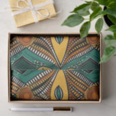Papier Mousseline Élégant Motif ethnique africain dans les tons rich (Cadeau)