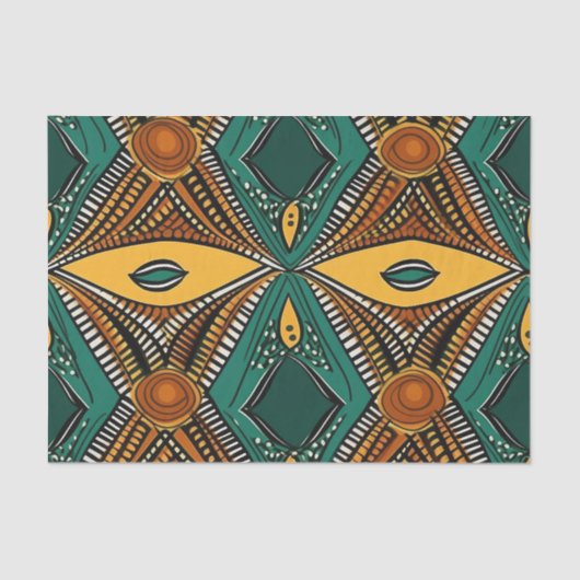 Papier Mousseline Élégant Motif ethnique africain dans les tons rich (Recto)