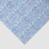 Papier Mousseline Élégant motif floral bleu (Détail)