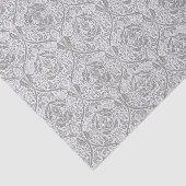 Papier Mousseline Élégant motif floral gris (Détail)