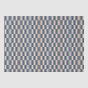 Papier Mousseline Elégant Motif géométrique Chic Blue Hues et Peach