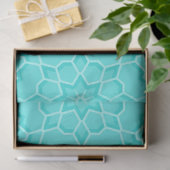 Papier Mousseline Élégant Motif géométrique en mosaïque turquoise cl (Cadeau)