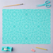 Papier Mousseline Élégant Motif géométrique en mosaïque turquoise cl (Artisanat)