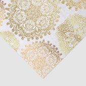 Papier Mousseline Élégant Motif Mandala Or Et Blanc (Détail)