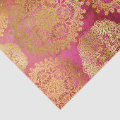 Papier Mousseline Élégant Motif Mandala rouge or (Détail)