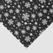 Papier Mousseline Élégant Motif noir et blanc hivernal (Détail)