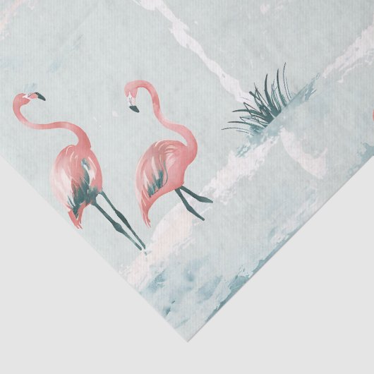 Papier Mousseline Élégant motif pastel flamingo (Détail)