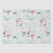 Papier Mousseline Élégant motif pastel flamingo (Recto)