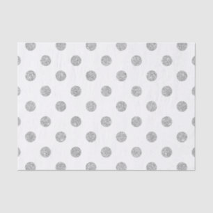 Papier Mousseline Élégant Motif Pois de Parties scintillant d'argent