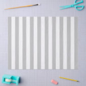 Papier Mousseline Élégant Motif rayé gris et blanc (Artisanat)