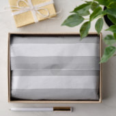Papier Mousseline Élégant Motif rayé gris et blanc (Cadeau)