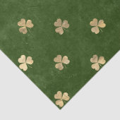 Papier Mousseline Élégant Motif Shamrock vert et or (Détail)