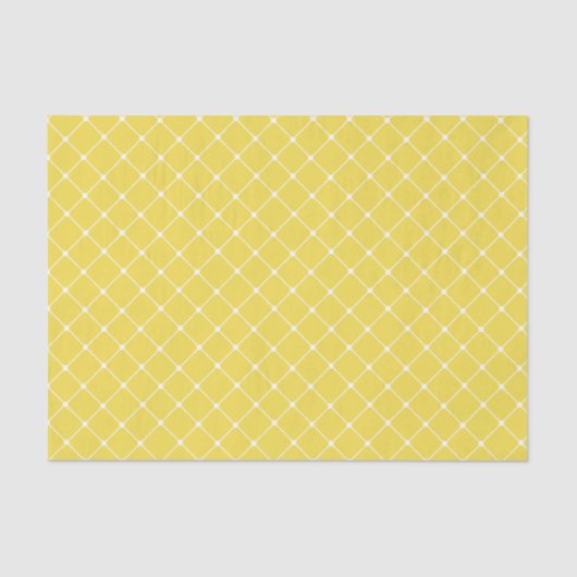 Papier Mousseline Élégant Motif Trellis | jaune (Recto)