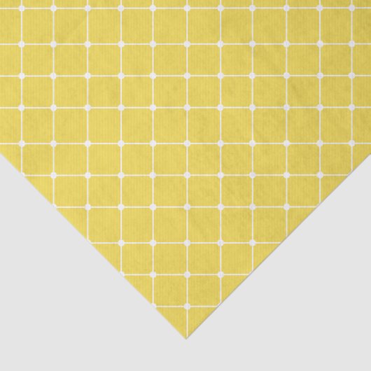 Papier Mousseline Élégant Motif Trellis | jaune (Détail)