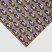 Papier Mousseline Elégant Mucha Style Portrait d'une belle femme (Détail)