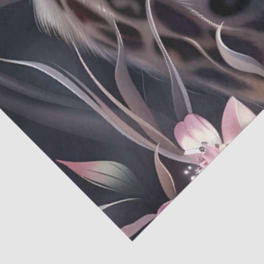 Papier Mousseline Elegant Night Safari Floral Leopard Decoupage  (Détail)