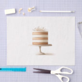 Papier Mousseline Élégant Niveau Blanc Floral Mariage boulangerie de (Artisanat)