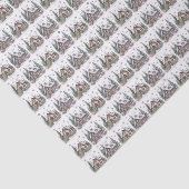 Papier Mousseline Élégant Noël Cabine d'hiver (Détail)