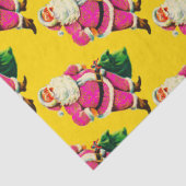 Papier Mousseline Elégant Noël Père Noël rose Vintage (Détail)