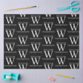 Papier Mousseline Élégant noir et blanc Nom monogramme initial (Artisanat)