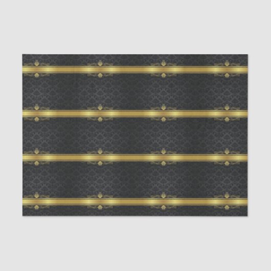 Papier Mousseline Élégant noir et or (Recto)