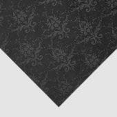 Papier Mousseline Élégant noir Fleur Floral Damask (Détail)