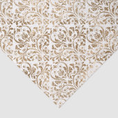 Papier Mousseline Elégant or blanc Chic Damask (Détail)