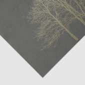 PAPIER MOUSSELINE ÉLÉGANT OR GRIS AUTOMNE ARBRES MONOGRAMME (Détail)